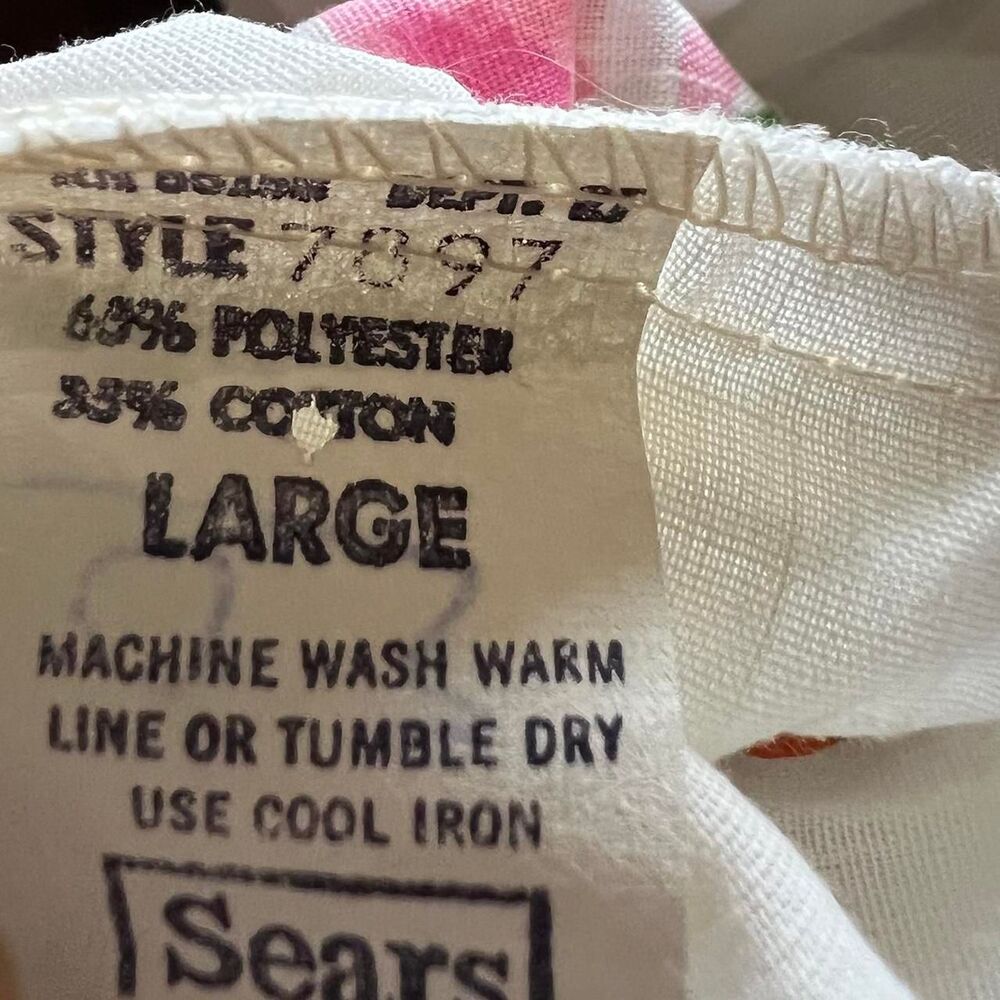 RARE late 70’s/80’s “Sears” white cotton- blend bright garden floral, maxi dress - Picture 7 of 8